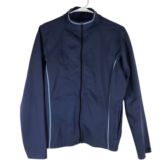 IRIDEON - GIRLS LARGE- NAVY FULL ZIP 100% POLYESTER RIDING JACKET - Picture 1 of 5